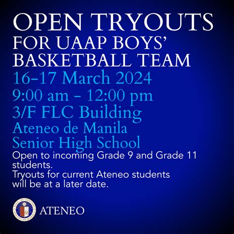 university basketball tryouts philippines 2024|Home page .